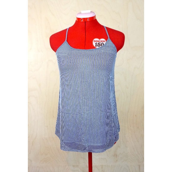 Simons (Twik) Blue & White Striped Racerback Camisole - Picture 1 of 6